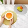 Table Mats 6-PIECE Package Plastic Color Round Place Mat PET Simple Style Insulation Dish Imitation Straw