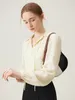 Women's Blouses FSLE Blouse Vest Two Piece Women Spring Long Sleeve Turn-down Collar Design Female Chiffon Shirts Yellow Tops 24FS11288