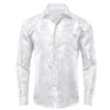 Camicie casual maschile Hi-tie Jacquard Paisley Mens Dress Abito a manica lunga camicia formale Blusa Formale 10 Colori Business Wedding Business Party