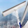 Vattensprayfönster Mesh Screen Brush Window Cleaner Magic Broom Wiper Telescopic Long Handle Mop Squeegee Wiper Cleaning Tool