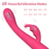 Kraftfull nybörjare G-Spot Rabbit Vibrator for Women 10 Speed ​​Nipple Clitoris Stimulation Female Orgasm Finger Shaped Sexy Toys