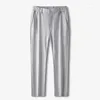 Pantaloni da uomo 2024 Summer Uomini casual traspiranti Sunte in seta in nylon raffreddamento chino maschio sottili pantaloni lunghi dritti
