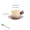Mugs Nordic Ceramics Coffee Milk Mug BuCup With Disc Living Room Dining Table Cup Home Decoration Accessories Year Gifts