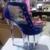 Chaussures de danse Transparentes imperméables pour femmes 20 cm de haut High Talons de mariage Modèle de scène de la fête de la fête