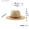 Cappelli a bordo larghi cappelli a secchio 60 cm Cappello da genitore-figlio della moda di grande dimensione per uomini uomini estivi di carta Panama jazz Beach Cappelli viaggi per viaggi UV Protection Sun Cap Y240409
