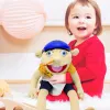 60cm Large Jeffy Boy Hand Puppet Plush Toys Removable Children Soft Doll Talk Show Party Props Puppet Stuffed Doll For Kids Gift