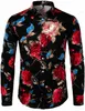 Casual shirts voor heren Red Rose Hawaiiaanse shirts Floral Print Shirts Men Mode Shirt Lange Mouw Beach Blouse White Blouse Mens Clothing Vocation 240409