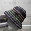 Breitgekrönte Hüte Bucket Designer Vielseitiger Geflecht Hut geweben gemischte Farbfischer Fischer Womens Mode gestrickt klassische geometrische Plait -Schädelschädelschatze Sweetheart Stroh 89JD