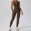 Set di yoga per la tuta senza schienale per donne sport tute abiti da allenamento sexy morbido Onepiece fitness corpi ginnastica Sport Sports Female 240402