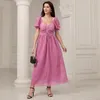 Etniska kläder kvinnor mode kort ärm spetsar lång maxi party klänning muslimska abaya dubai kalkon kaftan elegant femme vestidos robe klänning