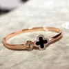 van bracelet TikTok bracelet female vibrato jewelry four leaf clover open diamond hand ring