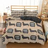 Set di biancheria da letto set di bassotti fumetti homesky set grazioso dog cover del piumino per animali domestici con pipistrelli da letto da letto
