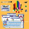 Montessori Rainbow Link Cubes Toys educacionais Conjunto de cartões em caixa Contagem de matemática Learning empilhado Blocks Sensory Games Crianças Toys