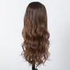 Длинные омбре -коричневые парики для женщин 26 -дюймовая средняя часть волнистой парик естественный синтетический парик для теплостойкого волокна для ежедневной вечеринки