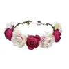 New Spring Bohemian Rose Crowns Wreath Beach Hawaii Floral Garland Romantic Faux Rose Wedding Wreaths New Flower Headband