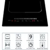 Cooktop de indução de 4 queimadores de alta potência com zona flexível, trava de segurança infantil, timer, impulso, controle deslizante, cozinheira elétrica de vidro preto-22 polegadas