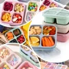 Stoviglie 4pcs/set 4 compartimenti contenitori snack frutta multicolore impilabile stoccaggio riutilizzabile pranzo box pranzo box school