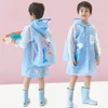 Étudiant d'école primaire transparent transparent Poncho Dinosaur Raincoat Rain Gear Childrens Raincoat Boy Child Water Girl Baby 240401