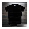 Men'S T-Shirts Men Extended Shirt Velour Mens Hip Hop T Shirts Golden Side Zipper Veet New Fashion Solid Long 4 Colors Drop Delivery A Dhibk