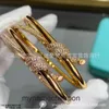 Concepteur de haute qualité pour le matériau V-Gold Tifancy Bracelet torsadé en or rose plaqué avec de l'or 18 carats avec bracelet en diamant
