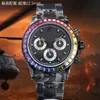 Blacken Montre de luxes best diamond watch men watches 40mm 7750 chronograph mechanical movement Carbon black vacuum plating Wristwatches Relojes