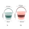 5/10L Folding Bucket Silicone Outdoor Fishing Supplies Bucket Laundry Lightweight Travel Portable Foldable Space Saving Buckets