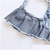 Rokken zomer dames korte mini rok uitgehold uit je denimmeisje jeans danser nachtclub kostuum vrouwelijke drop levering dhe3x