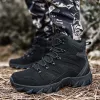 Footwear Oxford Waterproof Military Men Tactical Boots Camouflage Disguise Outdoor Hunting Boots for Men Size 47 Midcalf Trekking Shoes