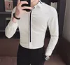 Men039s Koszule swobodne Koszule Białe sukienki dla mężczyzn Slim Fit Black Shirts Fashion Casual Mens Shirt1270869