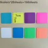 160 Sheets 8Color Transparent Sticky Notes 7*7CM Scrapes Sticker Note Clear Notepad School Stationery Office Supplies