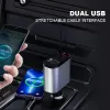 4 في 1 120W شاحن سيارة قابل للسحب سجائر قابلة للسحب محول USB Type C كابل الشاحن السريع لـ iPhone Xiaomi Huawei Samsung