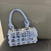 Evening Bags Fashion Handbags For Women Diamond Clear Candy Color Party Wallet And Purses Travel Pu Leather Square Box Female