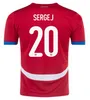 Serbia Soccer Jersey 2024 Euro Cup Milivojevic Mitrovic Tadic Sergej 24 25 Home Away White Football Shirts Kit per bambini adulti kit