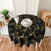 Table Cloth Modern Marble Round Tablecloth Black Gold Protection Fashion Living Room Dining Design Cover