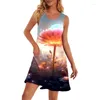 Casual jurken Summer Fashion 3d kleurrijke bloem mini -Delende straat sexy damesjurk Hawaiiaanse dame slank