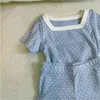 Ensembles de vêtements 2024 Été bébé à manches courtes Set Infant Boy Girl Girl Square Col T-shirts Shorts 2pcs Suit Toddler Coton Casual Outfits