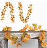 Wholesale Maple Leaf Vine Hanging Vines Garland Artificial Fall Maple Leaves Garland Thanksgiving Decor for Home Wedding Fireplace Party