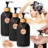 Liquid Soap Dispenser 3Pcs Shampoo And Conditioner Bottle With Tags Matte Black Lotion Body Wash For Bathroom Shower