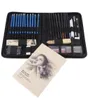 48PCS Professionele schetsen Tekeningpotloden Kit Carry Bag Art Painting Tool Set Student Black voor het tekenen van schetsen en schrijven T9027331