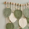 Tapestries Tassel Tapestry Boho Bohemian Woven Leaf Wall Art Ornament Macrame Decor For Nursery Room Bedroom Living