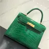 Sac à main designer Crocodile Cuir 7A Sac de qualité 25cm Femmes Real Wax Stitchingebzl