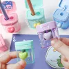 Mini Single Double Holes Heart Sharpener Portable Clear Pencil Sharpener With Lid Class Rewards Party Supplies For Children Gift