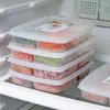 Storage Bottles 4 Grids Food Fruit Box Portable Compartment Refrigerator Freezer Organizers Onion Ginger Container Boxes