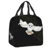 Okkulte Hexenfledermäuse Lunchtasche Goth Thermal Kühler isolierter Lunchbox für Frauen Kinder Schulkinder Strand Reise Essen Tasche Taschen