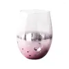 ワイングラスの星空色の卵殻カップ