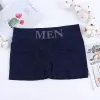 Boîtres de sous-vêtements pour hommes et de taille plus hommes Boxer Boxer Boxer Contrôle de marque masculine confortable Sous-vêtements bleu noir