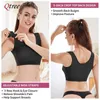 Qtree Womens Post-Surgery Front Closure Push Up Bra Posture Corrector Body Shaper Compression Shapewear with Breast Support Band 240320