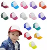 21 Colors Party Hats Kids Cap children Mesh Caps Blank Sublimation Trucker Hat Girls Boys Toddler Party Festival Supplies8598687