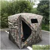 Zelte und Unterkünfte 2-3Persons Outdoor Cam Hunting Camouflage Zelt tragbarer Pofral Vogelbeobachtung Wald MTI-Personen wasserdichte Tropfen DH1CV