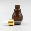 Storage Bottles 20ml Amber Glass Dropper Bottle With Gold Collar Portable Eye Esstenial Oil